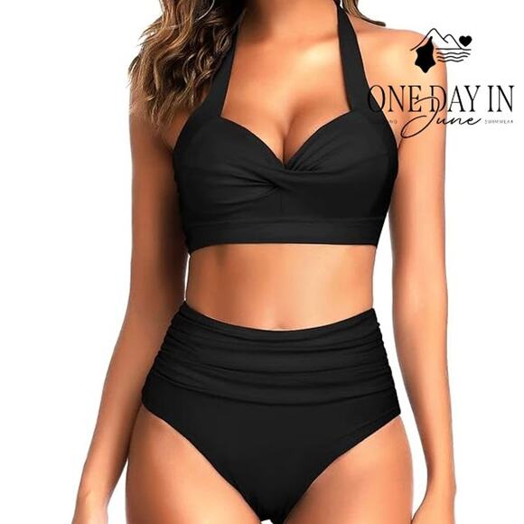 Tempt Me Twist Front High Waist Bikini Swimsuit Size S - Picture 1 of 7
